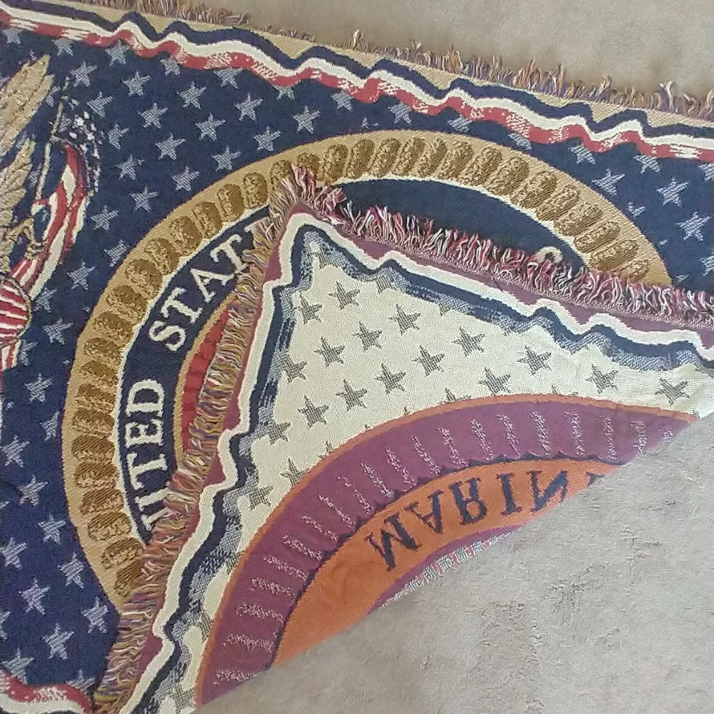 Simply Home Tapestry Throw U.S. Marine Triple Layer Blanket 45